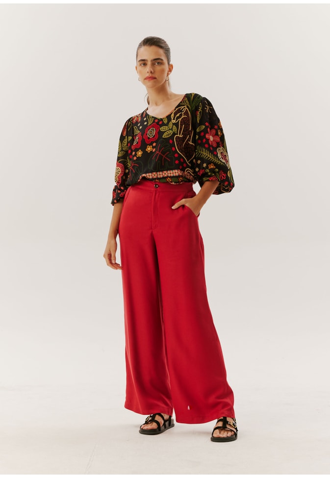 Calça Pantalona Bolsos