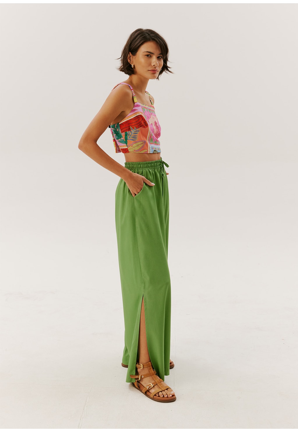 Calça Pantalona C/ Fendas