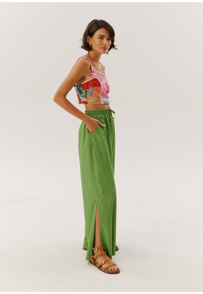 Calça Pantalona C/ Fendas