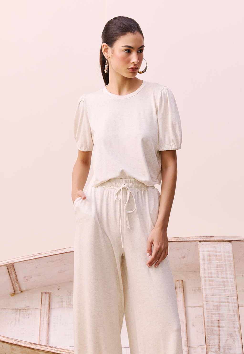 Calça Pantalona Cintura Alta