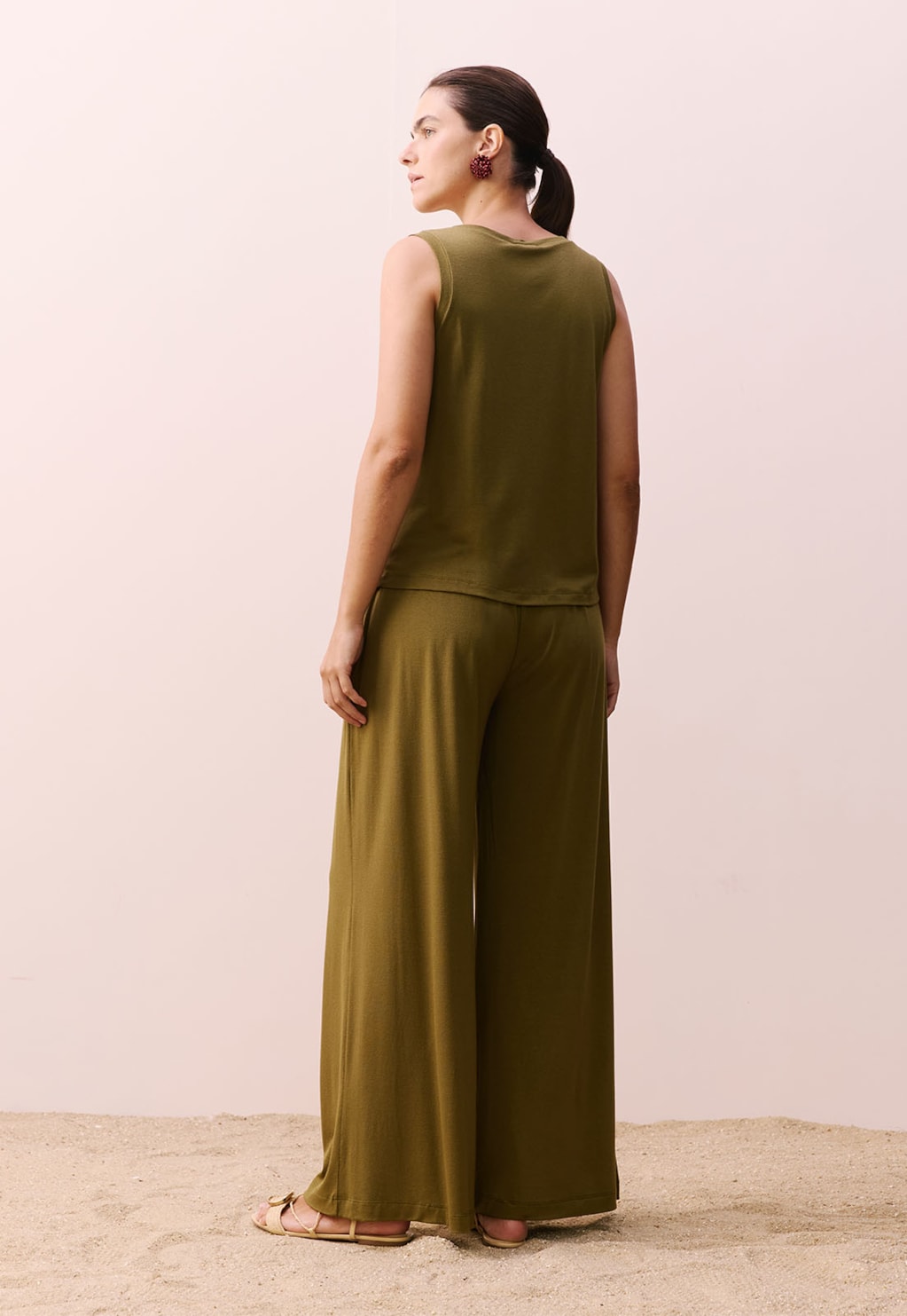 Calça Pantalona Cintura Alta