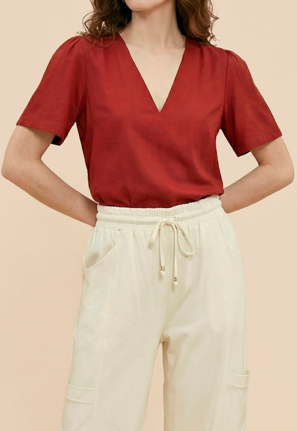 Calça Pantalona Com Bolso Lateral