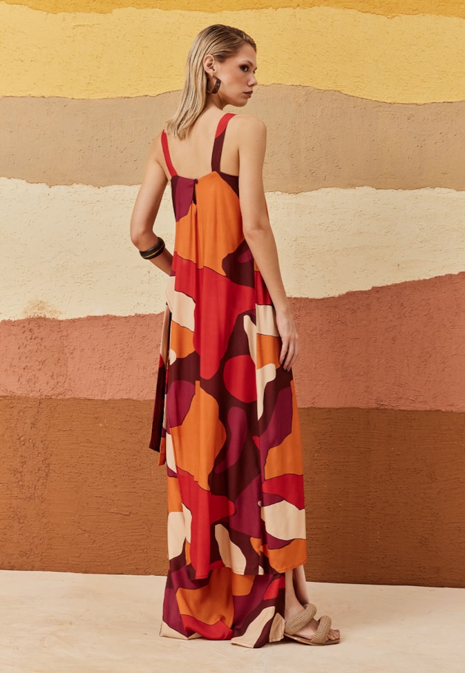 Calça Pantalona com Elástico Costas Estampada Ushuaia