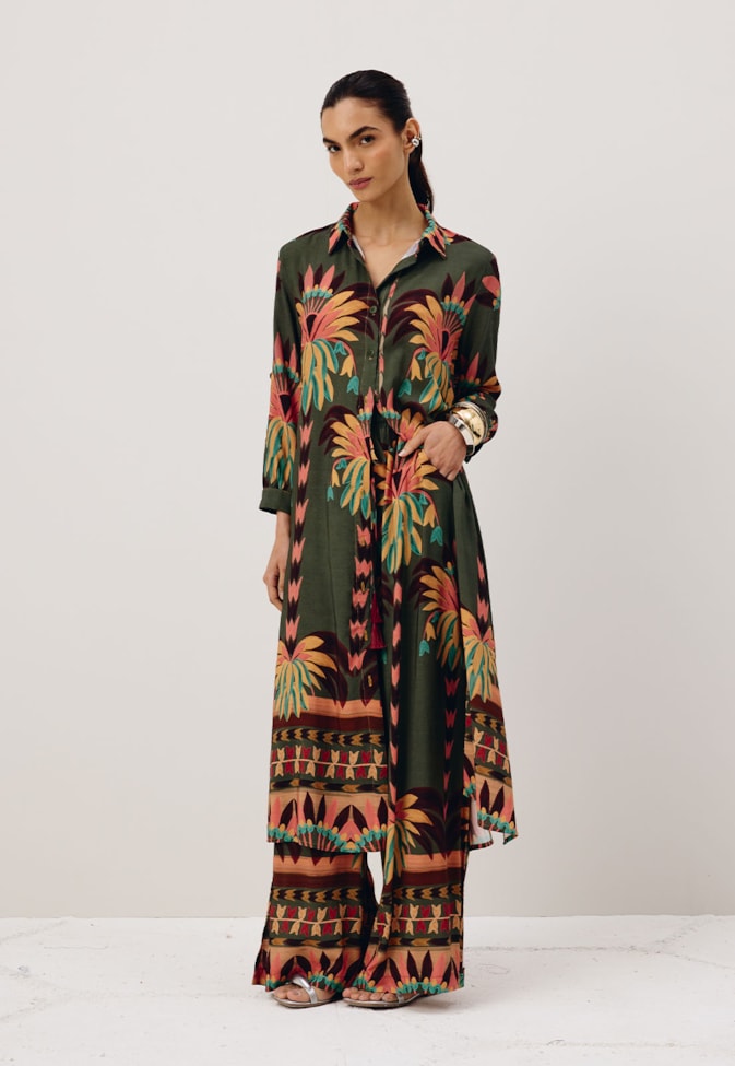 Calça Pantalona Com Elástico Maimara