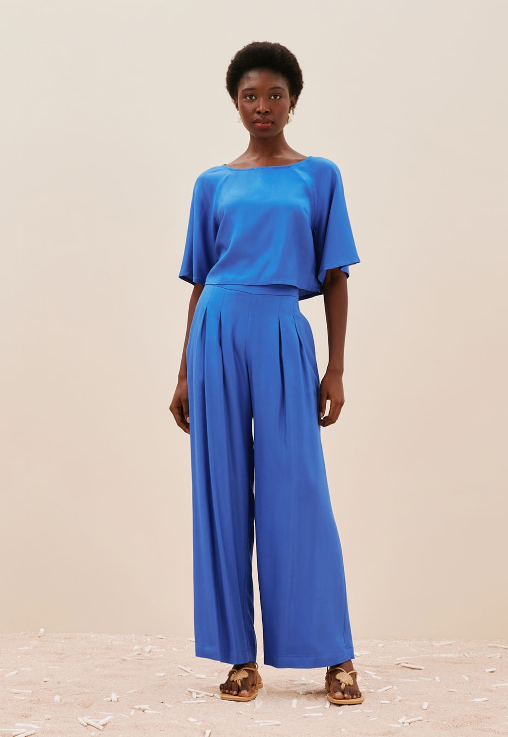 Calça Pantalona com Pregas