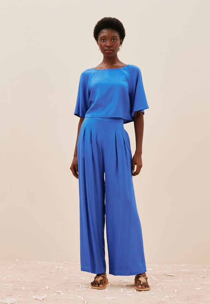 Calça Pantalona com Pregas