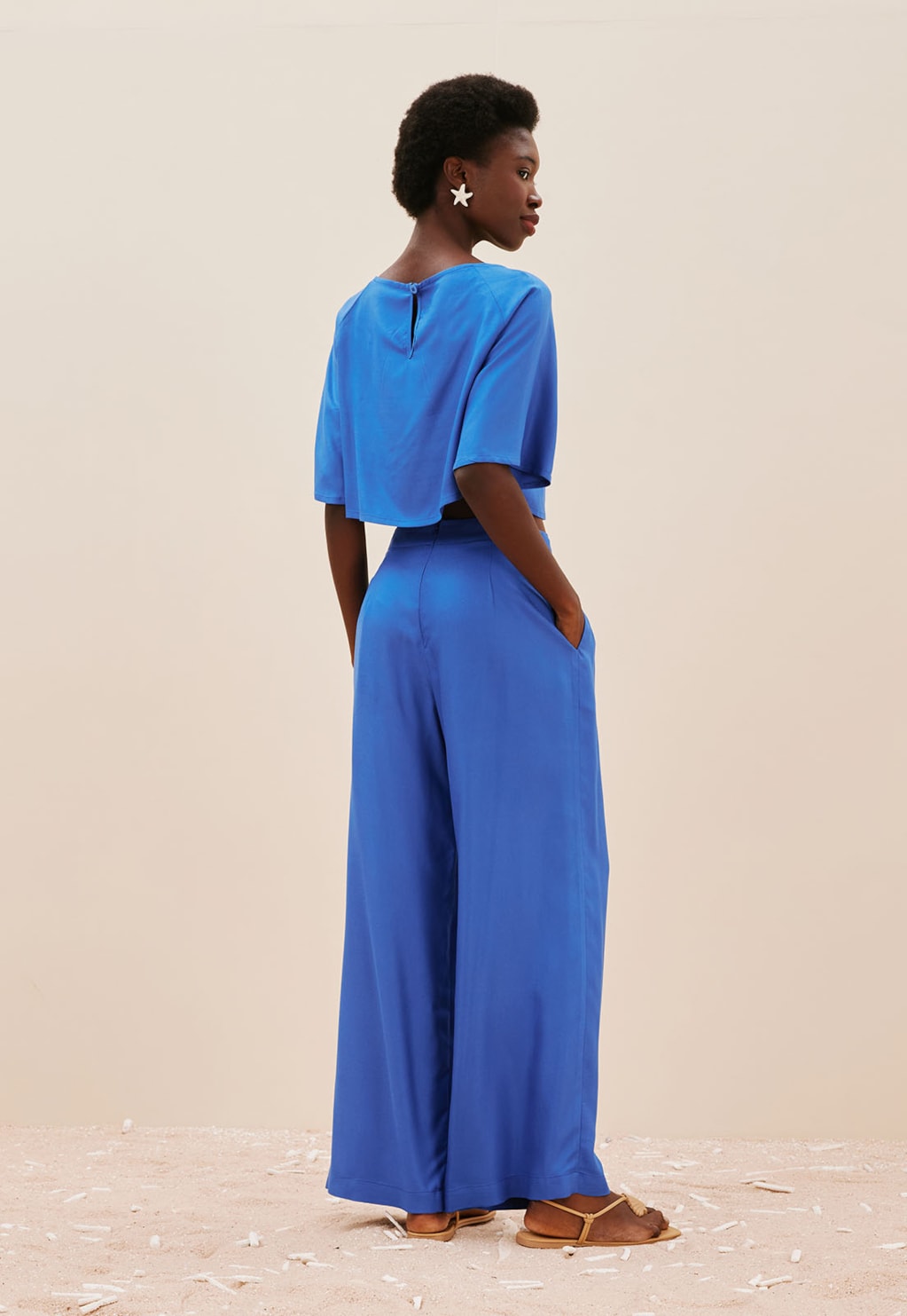 Calça Pantalona com Pregas