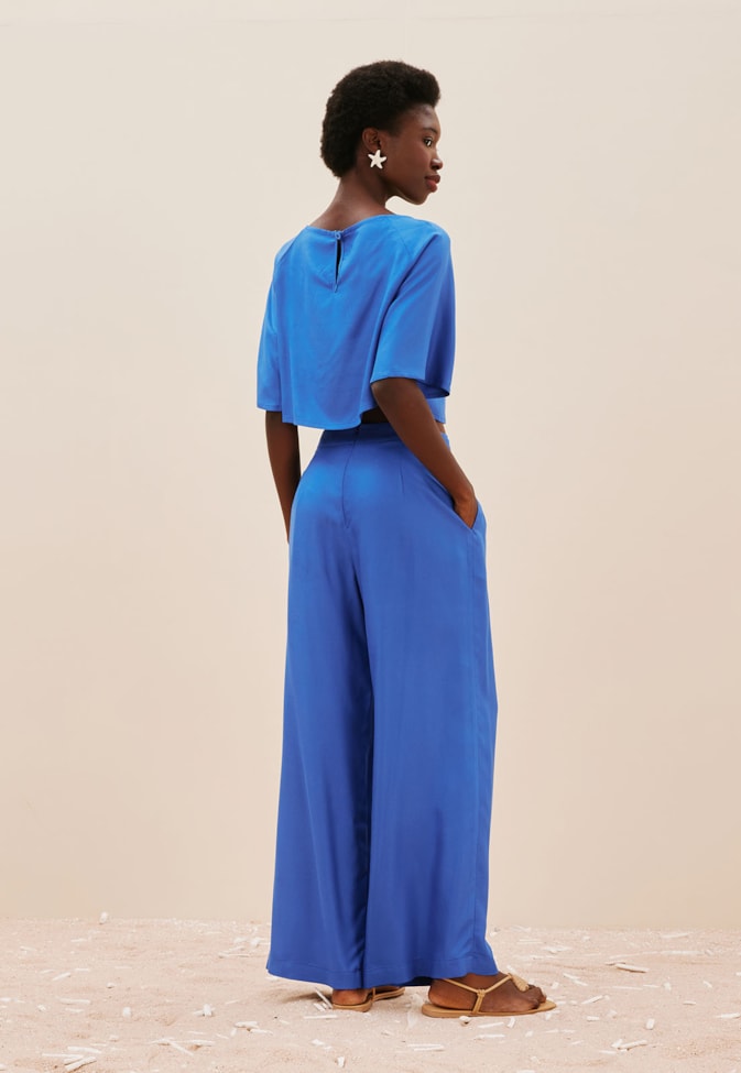 Calça Pantalona com Pregas