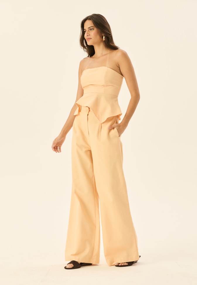 Calça Pantalona Cós Dois Botões