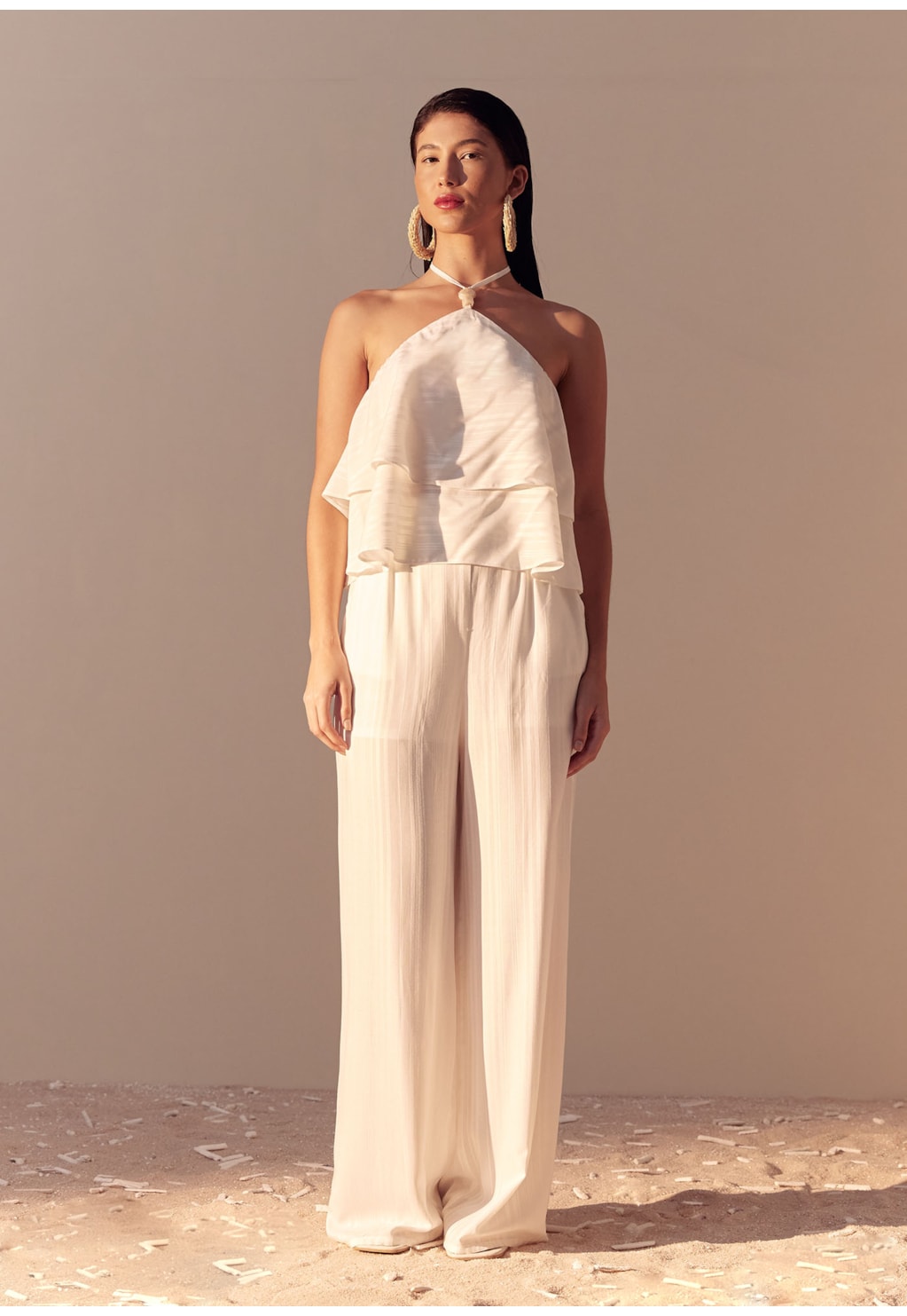 Calça Pantalona Cós e Bolso