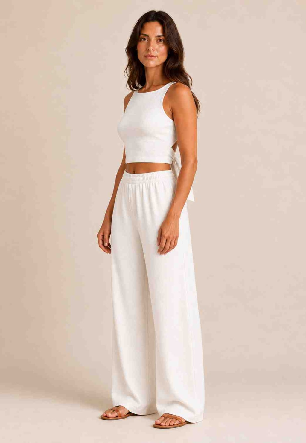Calça Pantalona Cós Elástico Lisa