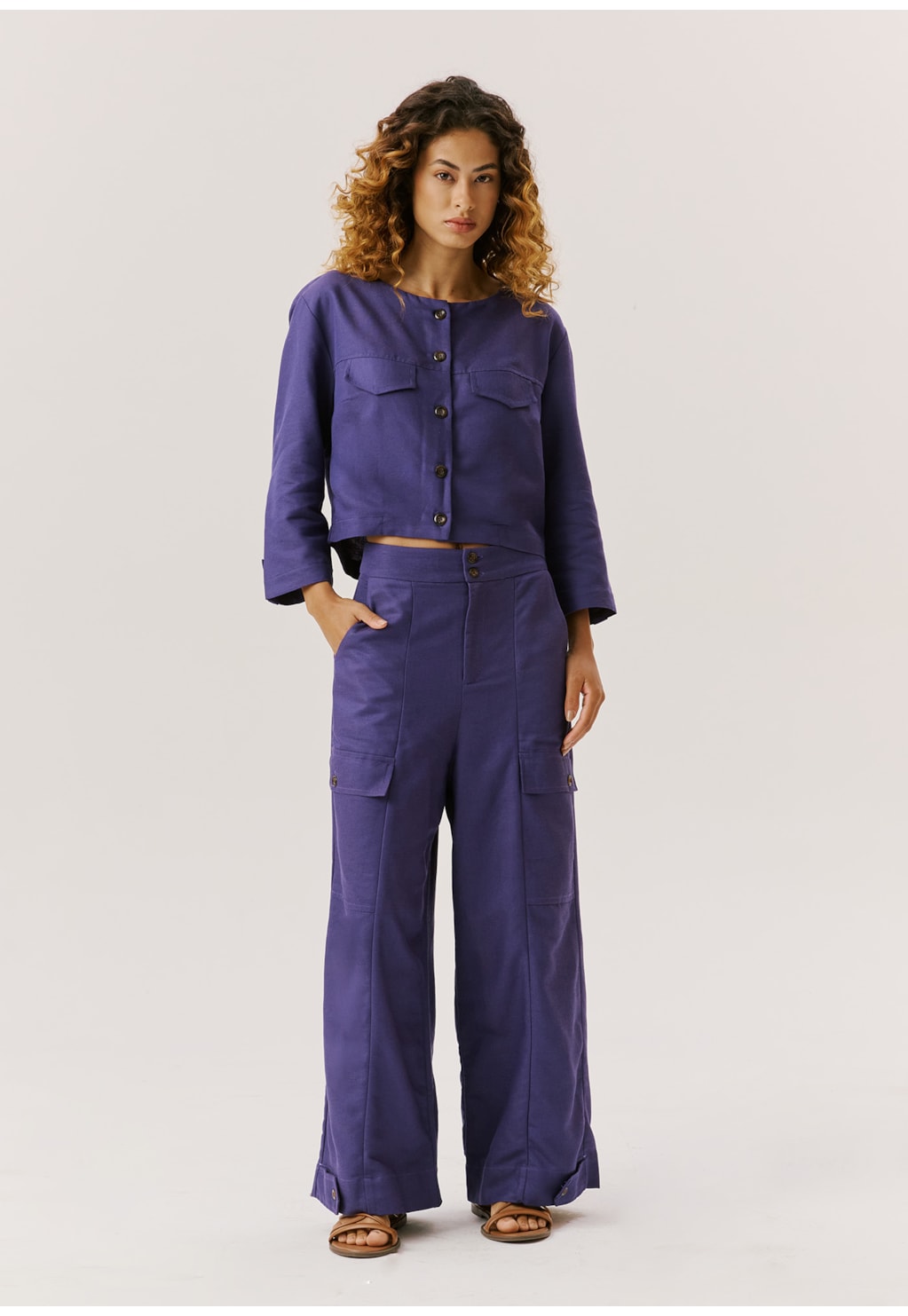 Calça Pantalona Cropped