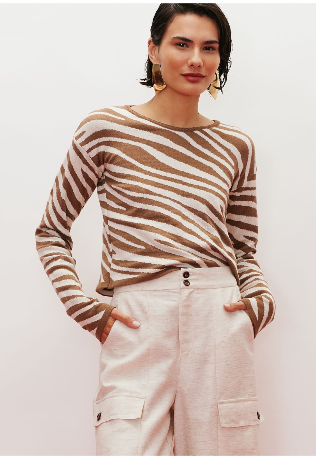 Calça Pantalona Cropped