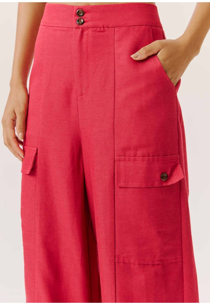 Calça Pantalona Cropped