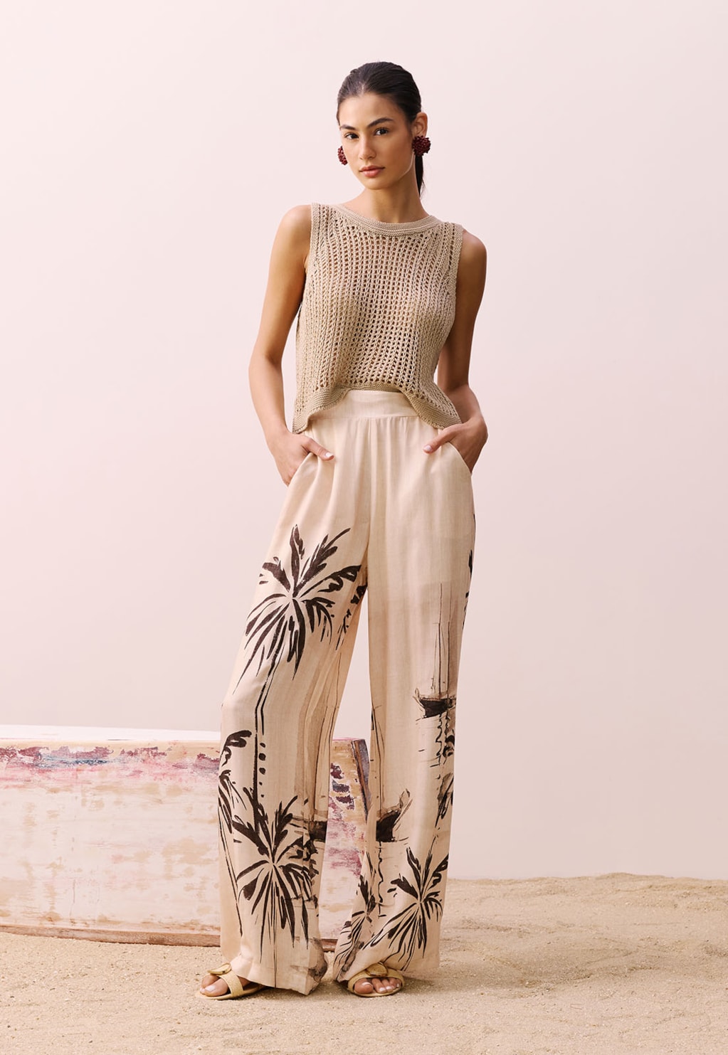 Calça Pantalona Elástico Costas