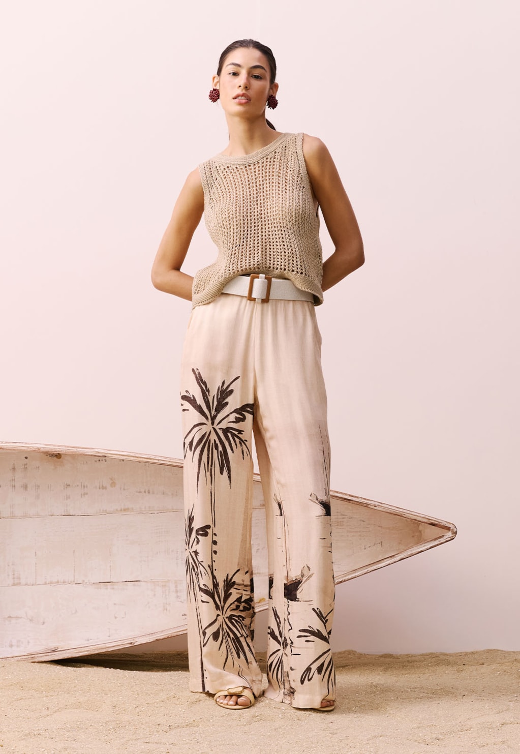 Calça Pantalona Elástico Costas