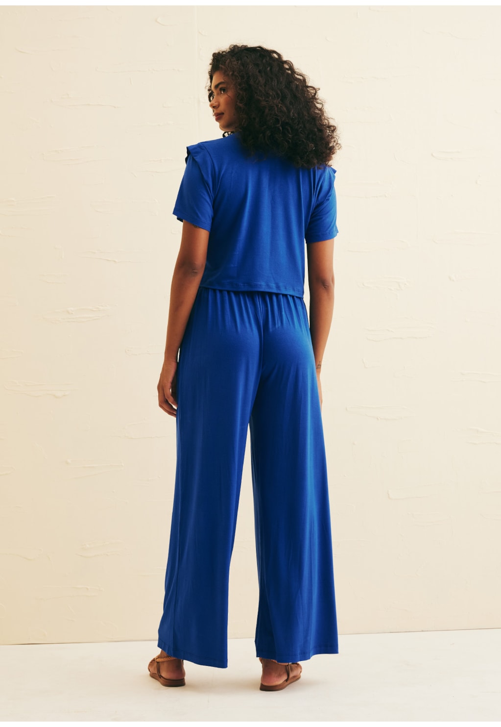 Calça Pantalona Elástico Costas