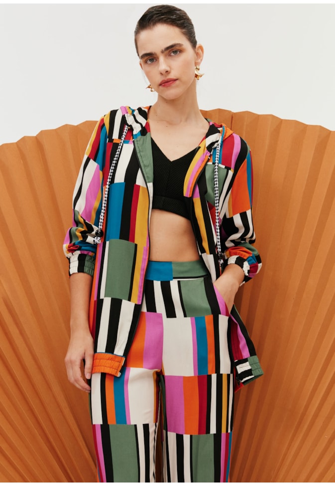 Calça Pantalona Elástico Estampada Frevo