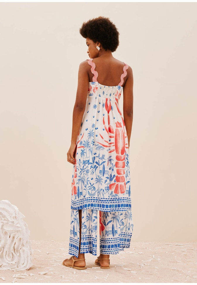 Calça Pantalona Elástico Estampada Icapui