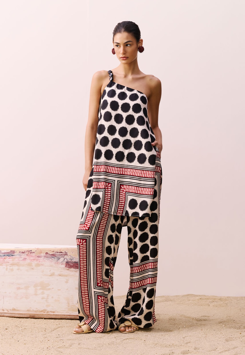 Calça Pantalona Estampada Açaí