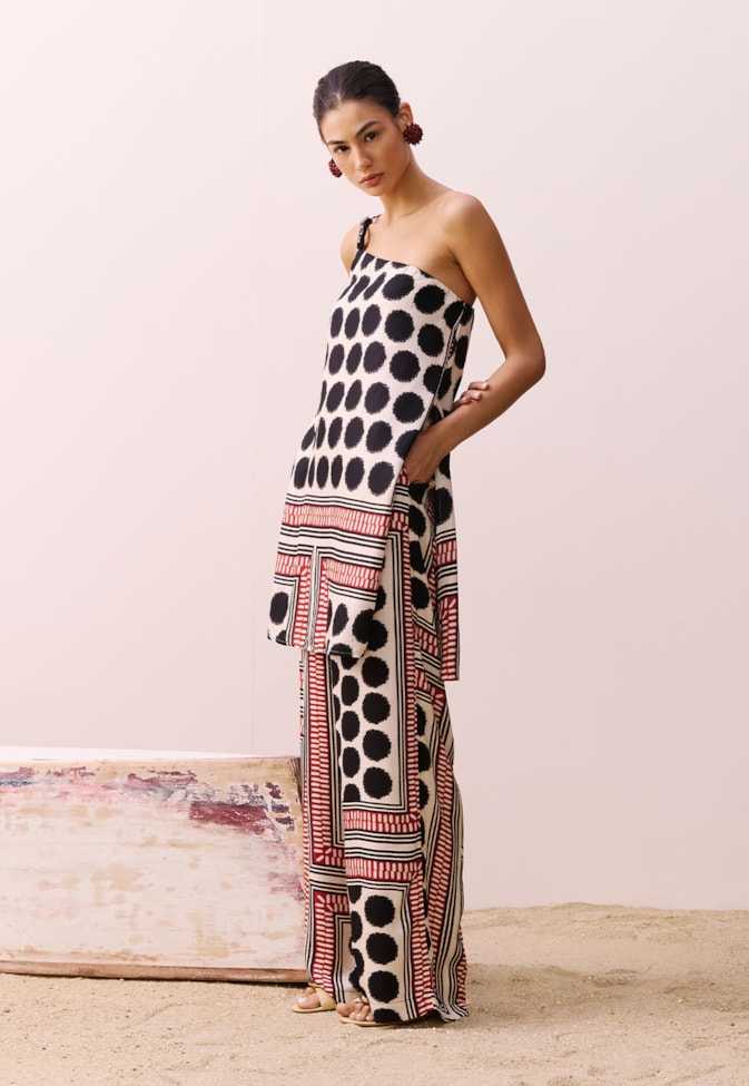 Calça Pantalona Estampada Açaí