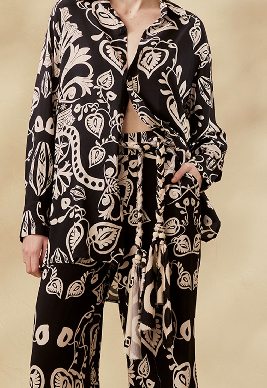 Calça Pantalona Estampada Cacau Rei