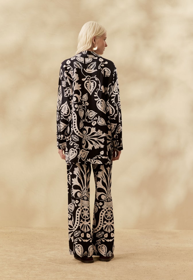 Calça Pantalona Estampada Cacau Rei