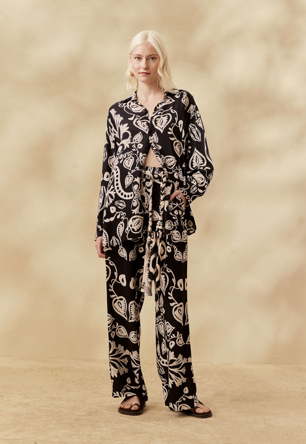 Calça Pantalona Estampada Cacau Rei