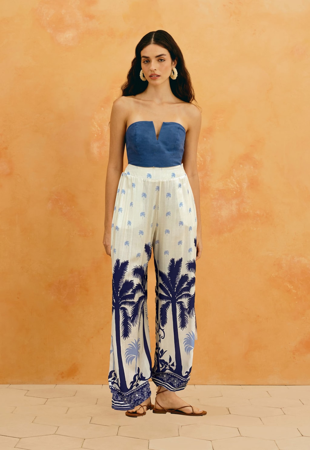Calça Pantalona Estampada Cartagena