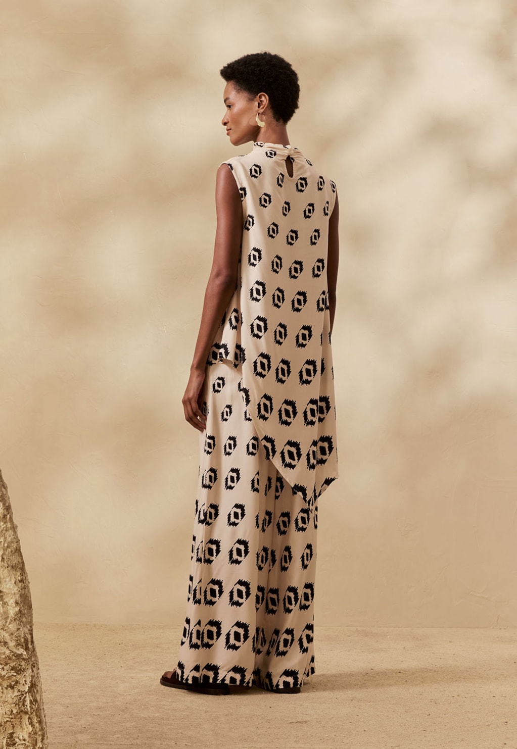 Calça Pantalona Estampada Cayma