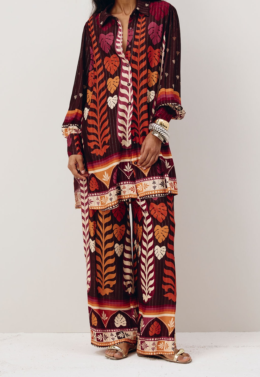 Calça Pantalona Estampada Hera