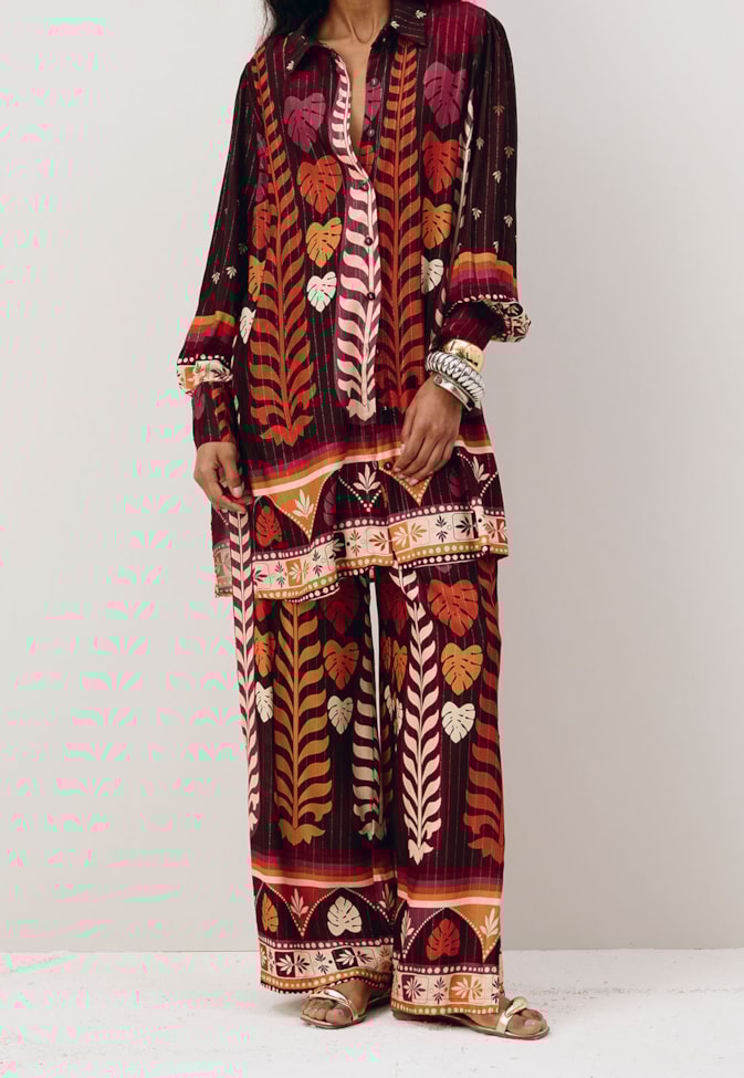 Calça Pantalona Estampada Hera