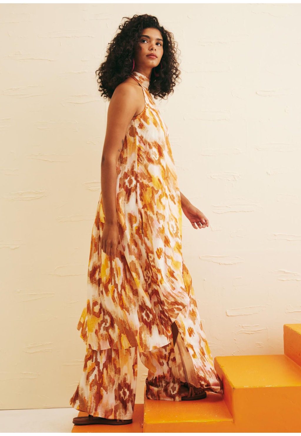 Calça Pantalona Estampada Ica