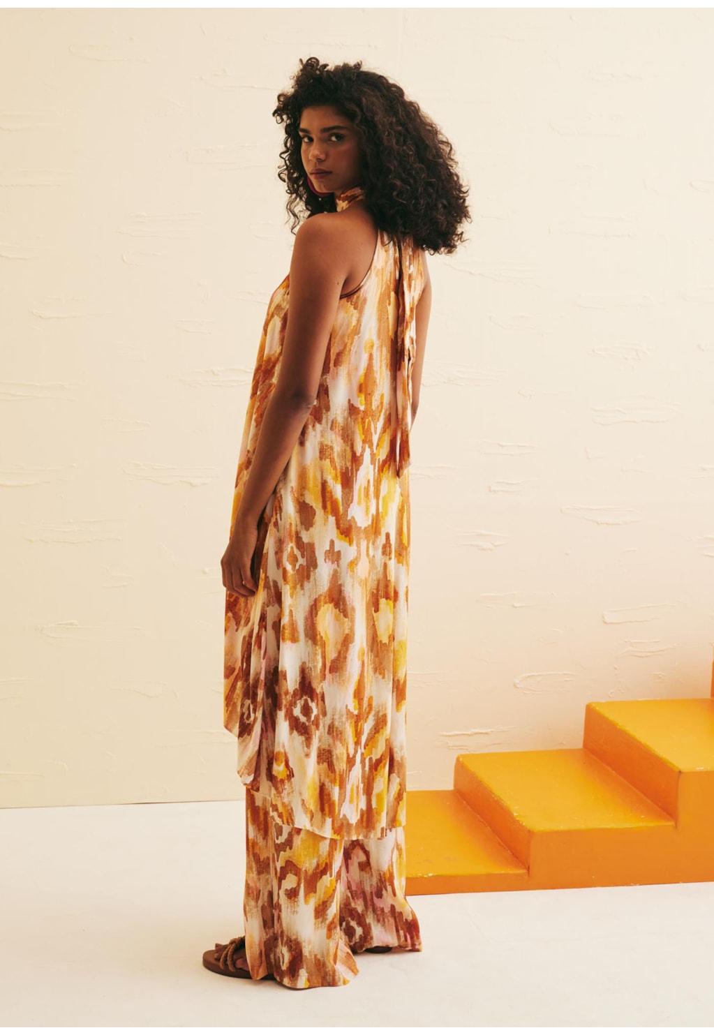 Calça Pantalona Estampada Ica