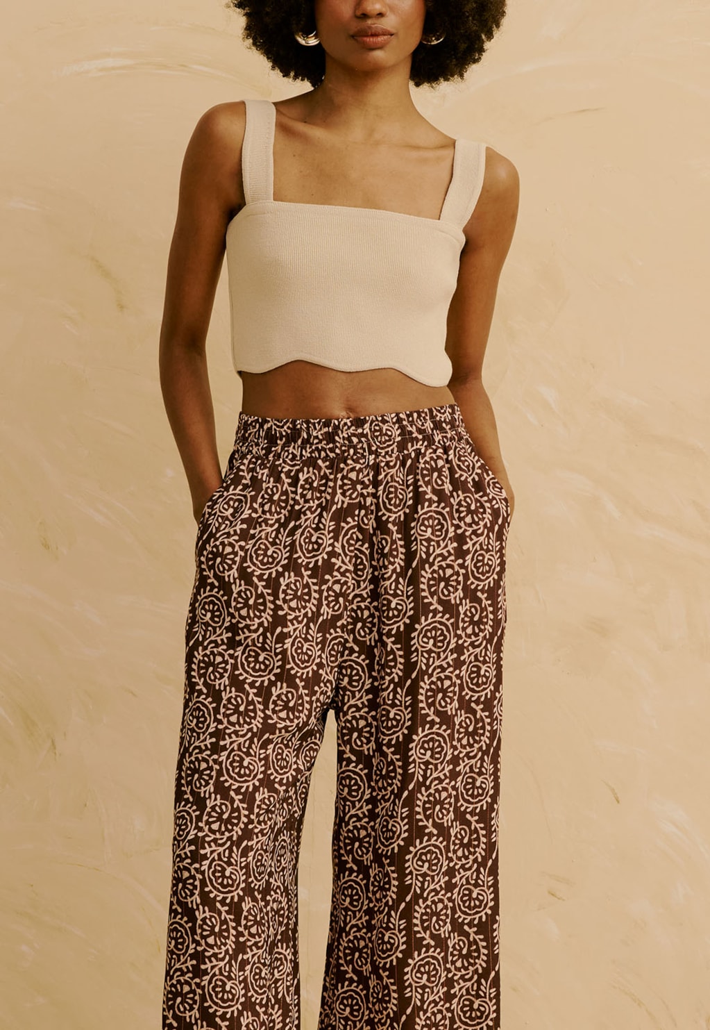 Calça Pantalona Estampada Kala