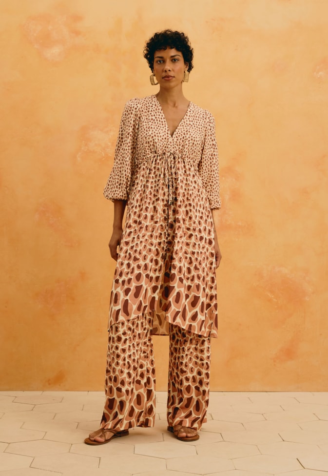 Calça Pantalona Estampada La Selva