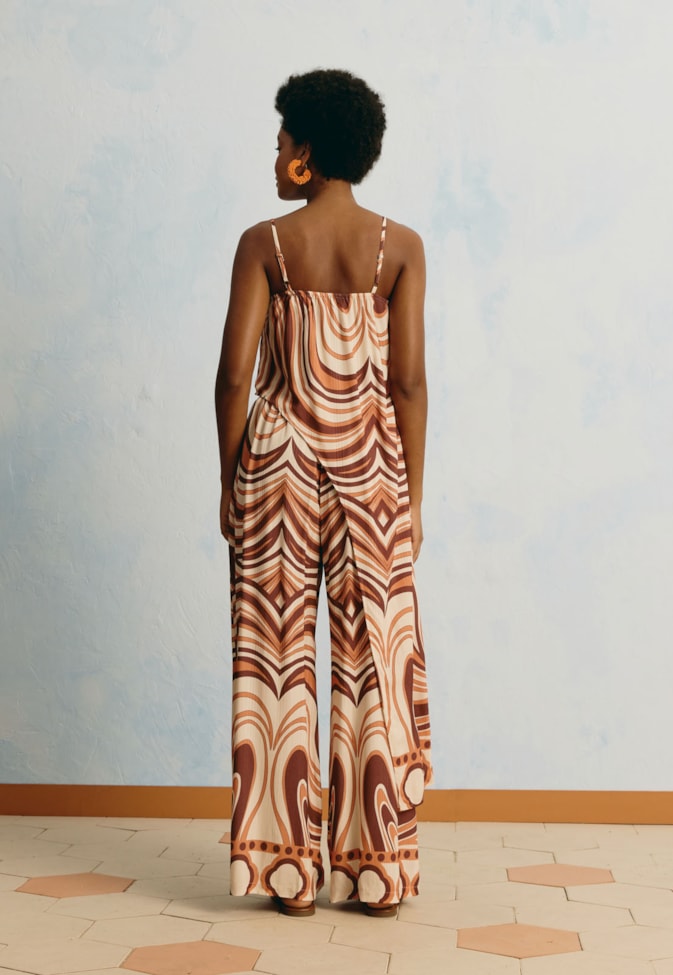 Calça Pantalona Estampada Las Murallas