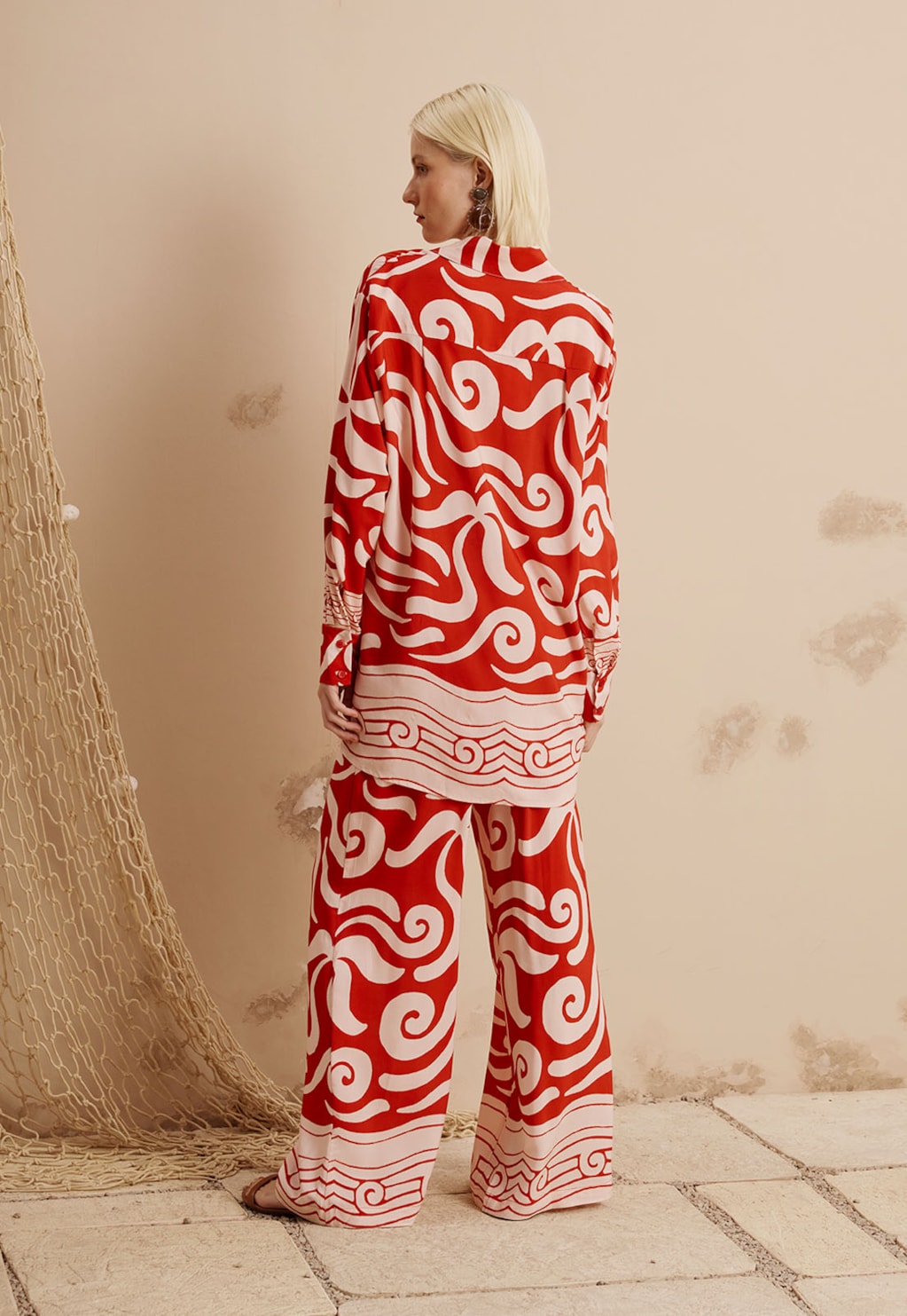 Calça Pantalona Estampada Pororoca