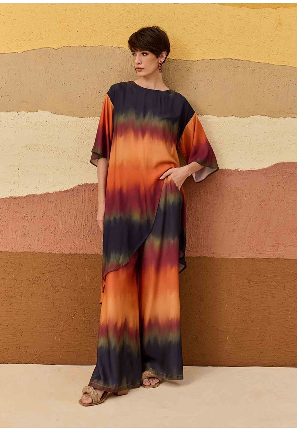 Calça Pantalona Estampada Purmamarca