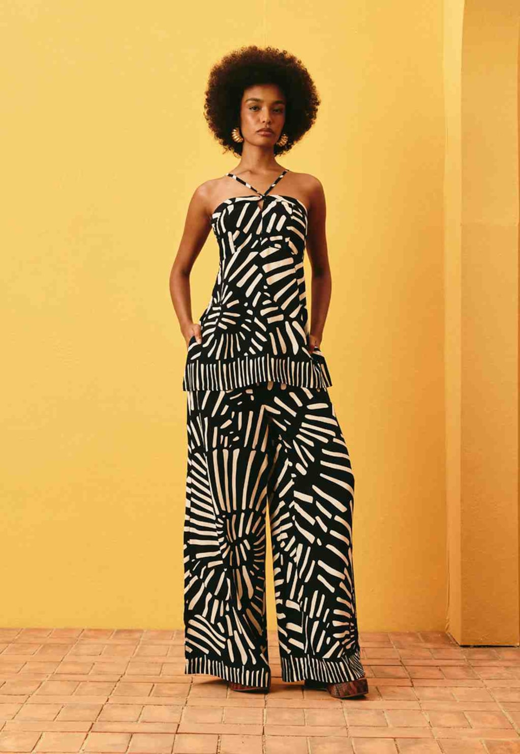 Calça Pantalona Estampada Tambá