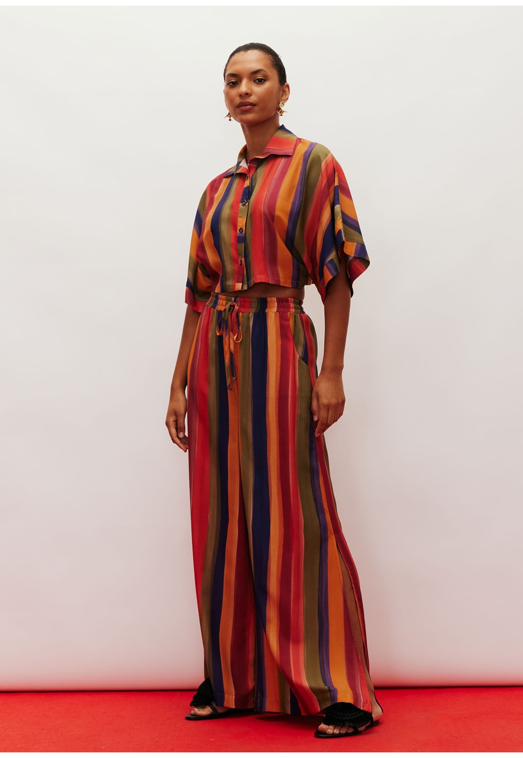 Calça Pantalona Estampada Xaxado