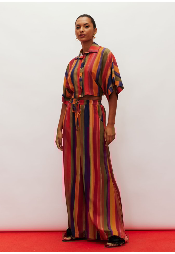 Calça Pantalona Estampada Xaxado