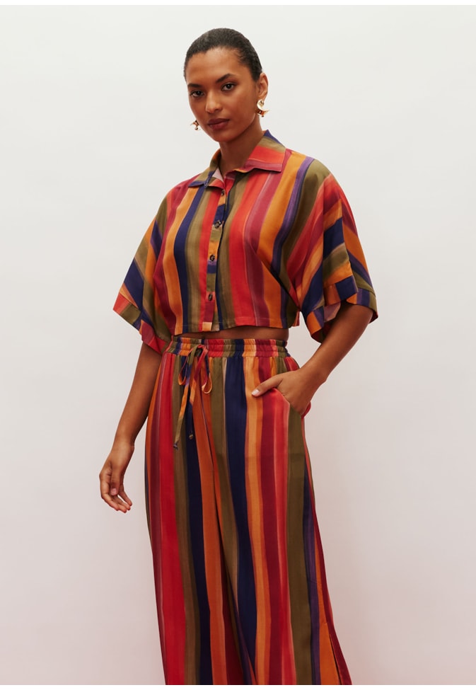 Calça Pantalona Estampada Xaxado