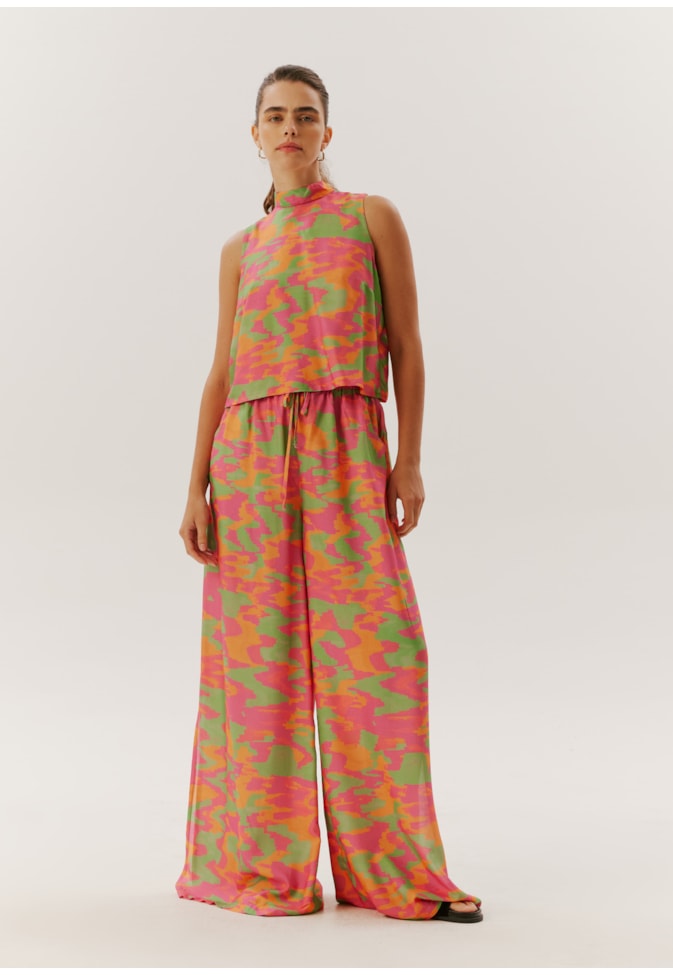 Calça Pantalona Estampada Xingú