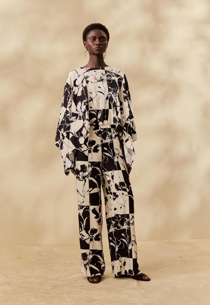 Calça Pantalona Estampada Yareta