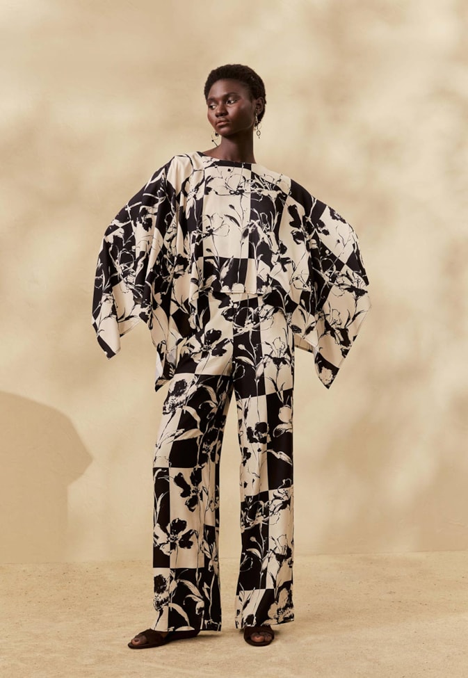 Calça Pantalona Estampada Yareta