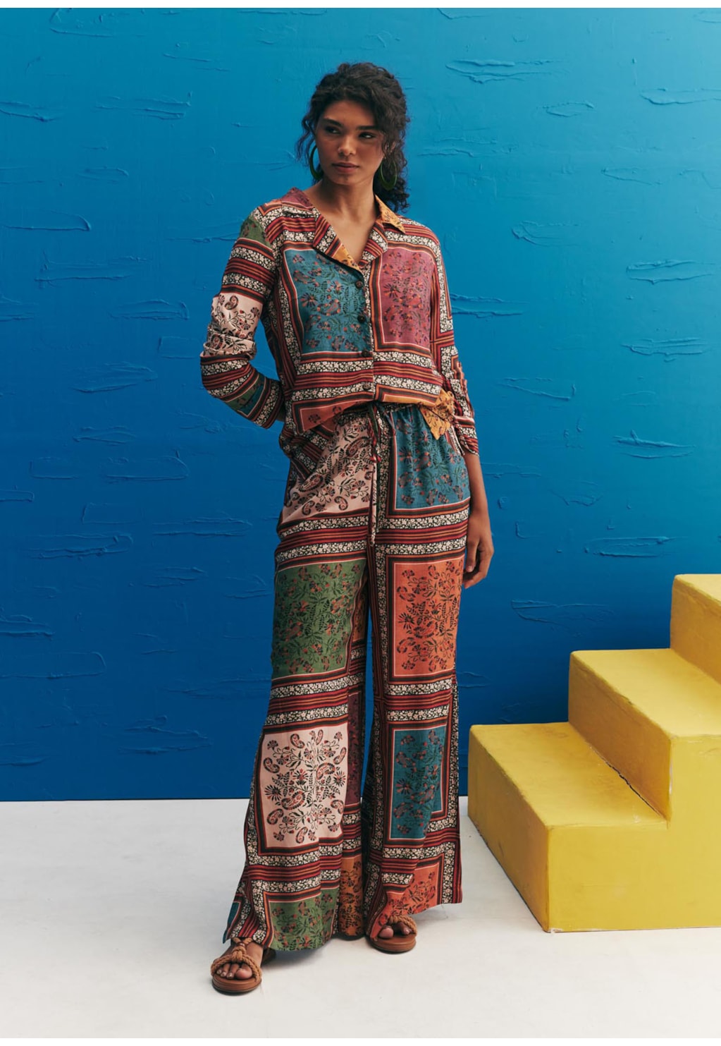 Calça Pantalona Fenda Los Tapes