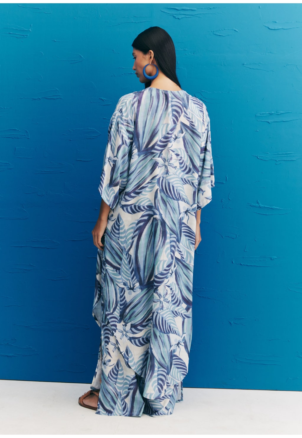 Calça Pantalona Fendas Estampada Cacau Arriba