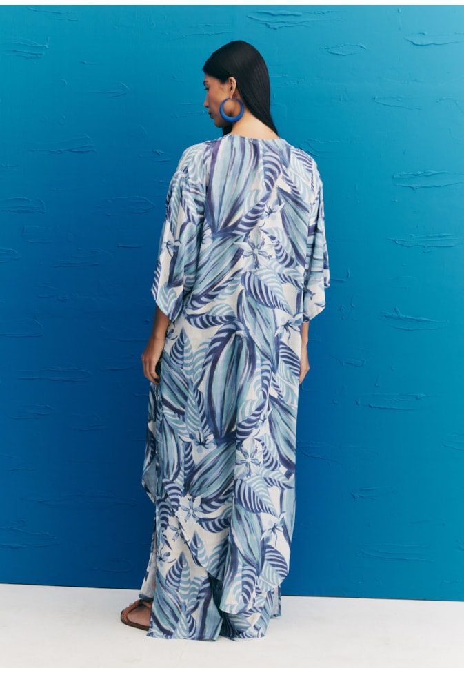 Calça Pantalona Fendas Estampada Cacau Arriba