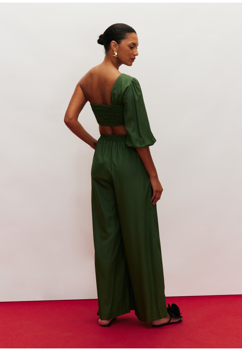 Calça Pantalona Fendas Laterais